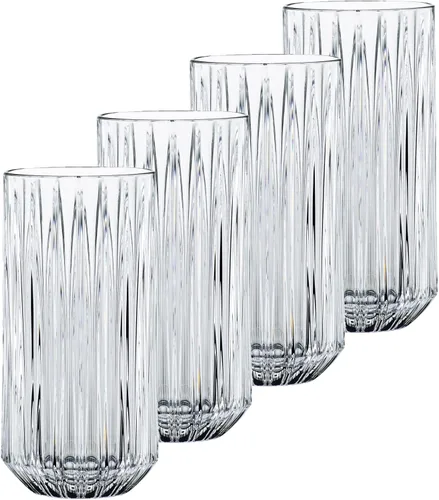 Nachtmann Jules Collection - Vasos largos de 13 onzas, transparentes, hechos de cristal de cristal, para cócteles y otras bebidas, aptos para
