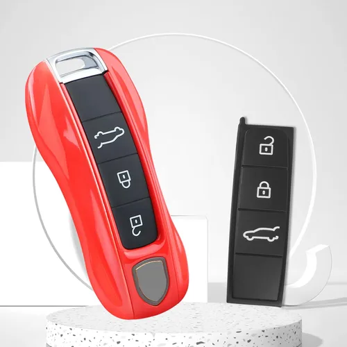 Vista 5 de Jaronx - Funda para botón de llave Porsche compatible con el botón Cayenne Protector de goma de silicona compatible con Porsche Cayenne 2018-2021