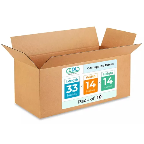 Vista 264 de Cajas largas de mudanza y envío de 18 x 9 x 9 pulgadas (paquete de 10) – Extra resistentes 200 libras frente a las regulares – Cajas de embalaje