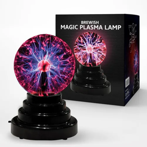 Brewish Lámpara de Bola de Plasma de 3 Pulgadas Sensible al Tacto Esfera de Nebulosa Novedosa Globo Orbe Mágico Juguete Regalo para Niños, Hombres y