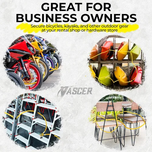 Vista 4 de Vascer Cable de seguridad antirrobo de acero galvanizado trenzado de alta resistencia comercial con extremos en bucle.