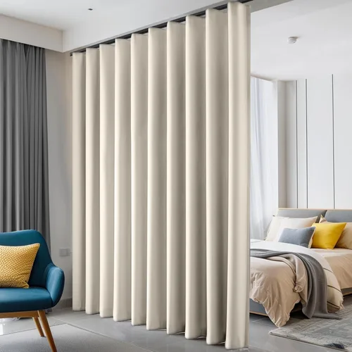 Vista 20 de hoeflife Cortinas opacas para dormitorio, cortinas de oscurecimiento de habitación para sala de estar, cortina de techo para puerta