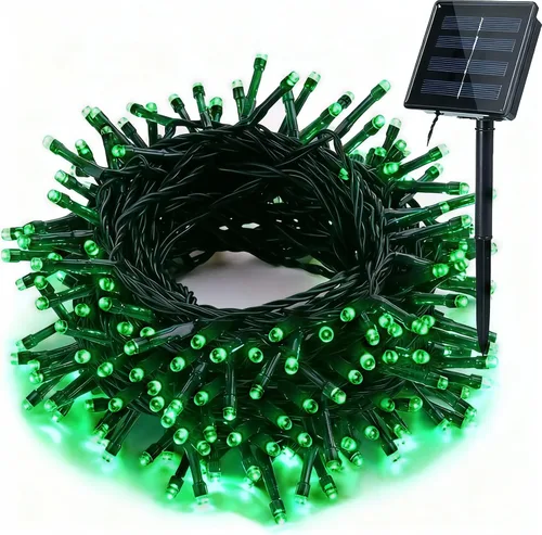 Vista 14 de iShabao Luces solares de Navidad para exteriores, 33 pies, 100 luces LED solares de cadena de hadas, 8 modos, luces de Navidad impermeables