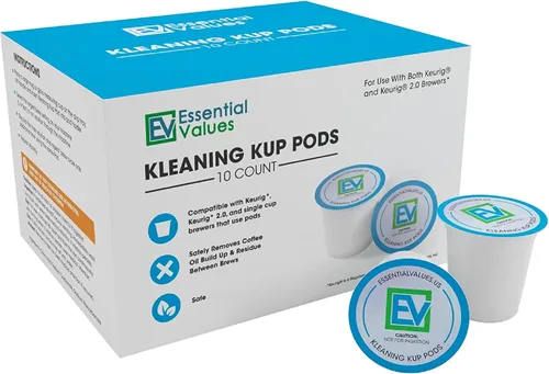 Essential Values Cápsulas de enjuague compatibles con solución de descalcificación Keurig, paquete de 10 unidades, descalcificadora para máquinas de