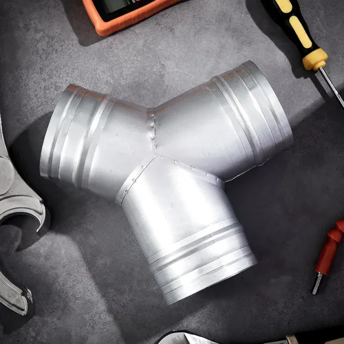 Vista 7 de Therwen Divisor de conducto de 4 pulgadas y 3 vías para ventilador de escape en forma de Y, conector de manguera de conducto de metal en forma de Y