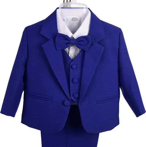 Vista 4 de Dressy Daisy - Juego de traje de esmoquin de 5 piezas, formal, sin cola, para niño pequeño, para boda o Navidad