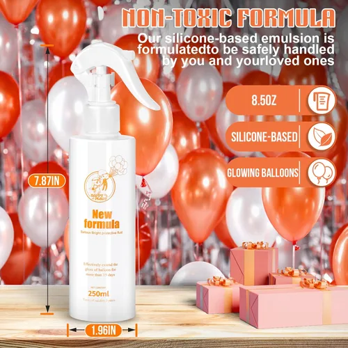 Vista 3 de Solución de brillo de globos, aerosol brillante para globos de látex