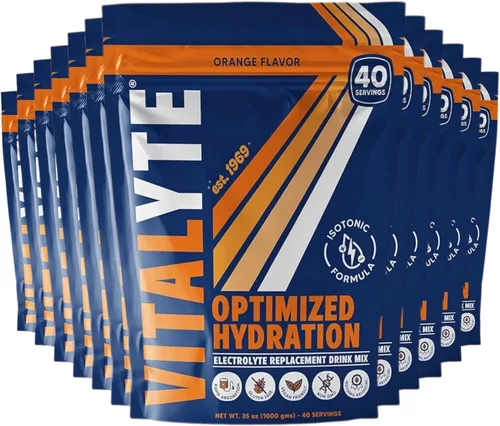 Vista 30 de Polvo para preparar bebida natural de electrolitos, libre de gluten, contenedor con 80 porciones, marca Vitalyte, cítrico (Cool Citrus)