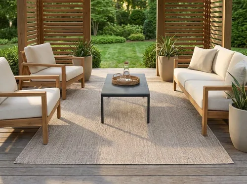 Vista 21 de Rugs.com Outdoor Solid Collection - Alfombra de pelo plano beige de 2 x 3 pulgadas, perfecta para entradas, cocinas, rincones de desayuno, piezas