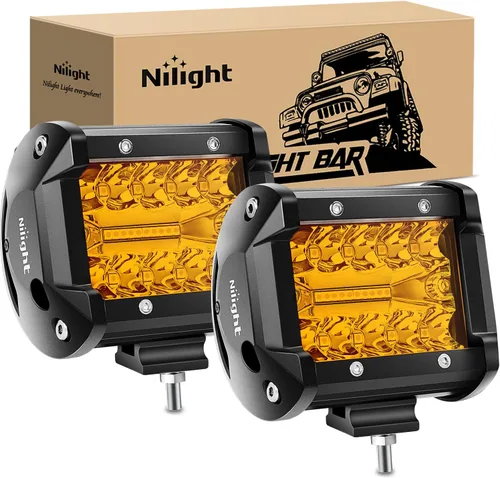 Vista 21 de Nilight - 2 luces LED de triple fila de 4 pulgadas, 60W y 6000LM y haz amplio combinado, barra de luz con soporte de montaje tipo pilar-A y kit