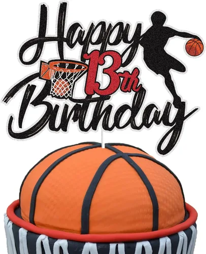 Vista 7 de Decoración de pastel de baloncesto de 10 años de edad, decoración de pastel de baloncesto para 10 años de edad, tema deportivo, fiesta de décimo