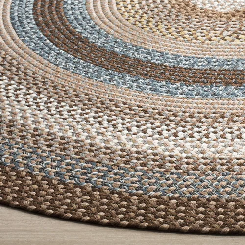 Vista 4 de Safavieh Braided Collection BRD313A tapete de lana hecho a mano color café, Algodón 2-Marrón (Brown/Multi)