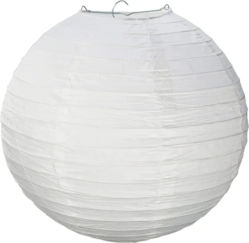 Vista 6 de Science Purchase - Paquete de 12 lámparas de papel chino de 8 pulgadas de diámetro para luces de cadena (blanco)