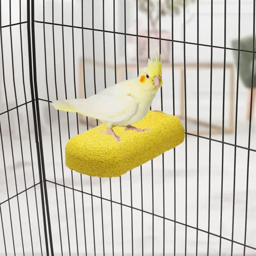 Vista 6 de Pájaro Calcio Dientes Masticar Juguete Hámster Piedra de moler para loro Periquito Cacatúa Conejo Chinchilla Ardilla Jaula Perca Soporte