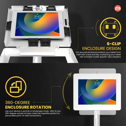 Vista 6 de CTA Digital Quiosco de seguridad de piso a escritorio - Quiosco de seguridad CTA Premium con altura ajustable para iPad Air 11" M2 (2024) - Pro 11