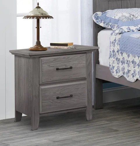 Vista 2 de Soho Baby Chandler Premium - Mesita de noche con 2 cajones, color gris grafito