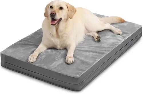 Vista 18 de Camas impermeables para perros de gran tamaño, cama ortopédica lavable para mascotas con funda extraíble reversible, cama de espuma para mascotas