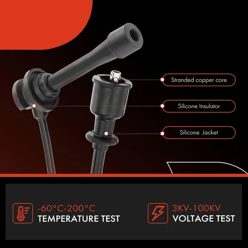 Vista 5 de A-Premium Juego de 2 cables de bujía de encendido compatibles con Kia Sportage 1995-2002 L4 2.0L DOHC