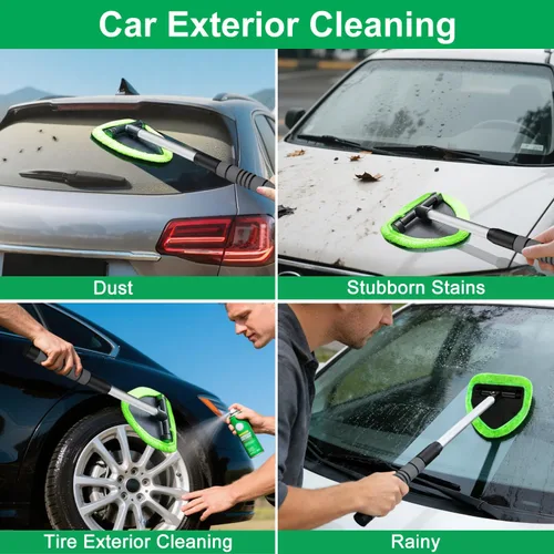 Vista 7 de XINDELL Herramienta de Limpiador de Parabrisas – Kit de Limpieza de Ventanas Interiores de Coche con Mango Extensible y 4 Almohadillas