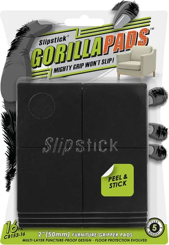 Vista 11 de Slipstick GorillaPads CB147 Almohadillas Antideslizantes para Muebles/Pies de Agarre (Juego de 16) Protectores de Piso de Goma Autoadhesivos, 1