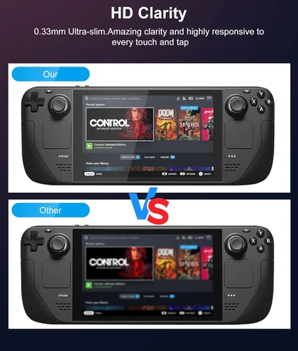 Vista 5 de rapell Paquete de 2 protectores de pantalla de cubierta de vapor, protector de vidrio ultra HD, dureza 9H, fácil de instalar con marco de guía