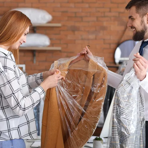 Vista 5 de 20 paquetes de bolsas de ropa para colgar ropa Bolsas de ropa de plástico Bolsas transparentes para ropa Bolsas para tintorería Bolsas de ropa