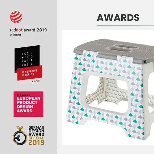 Vista 53 de Vigar Taburete compacto plegable, taburetes de 10-1/2 pulgadas para adultos de hasta 330 libras, taburete ligero, taburete plegable antideslizante