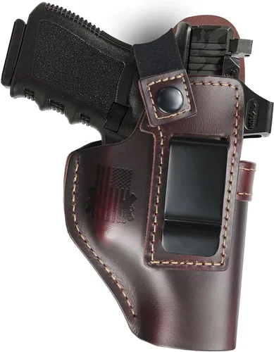 Vista 10 de Funda de cuero IWB lista para ópticos para Glock 17 19 43X, se ajusta a Taurus G2C G3 G3C GX4 / M&P 9mm EZ Shield, se ajusta a Sig P230 para LCP