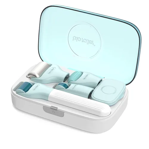 Vista 8 de Kit de Rodillo Derma 10 en 1, Rodillo de Microagujas de 0.25mm, Rodillo Derma de Microagujas con, Rodillo de Belleza Facial, Herramientas de Cuidado