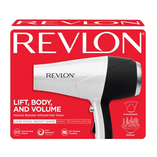 Vista 7 de REVLON Aumento de volumen, secador de pelo con difusor de mejora de rizos, aumenta el volumen, disminuye el encrespamiento y los daños, secado