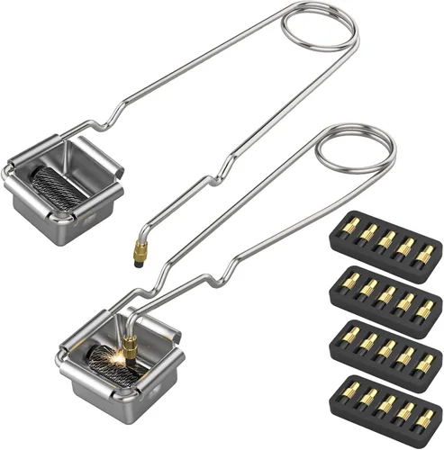 Vista 8 de 2 piezas de antorcha de pedernal triple con 6 pedernales de repuesto de larga duración, encendedor de chispas, encendedor de pedernal para soldadura