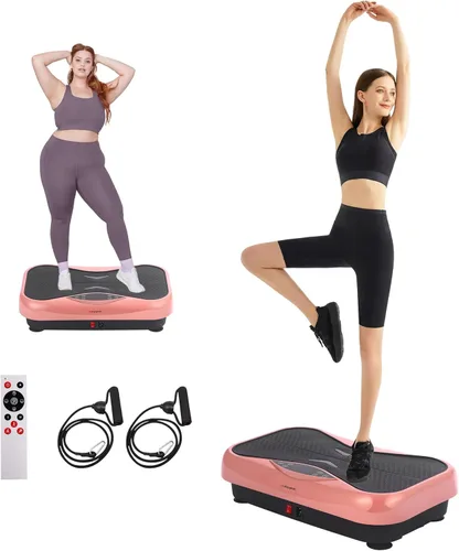 Vista 10 de Whole Body Vibration Plate Exercise Machine – Power Vibrating Plate for Lymphatic Drainage Weight Loss, Shake Plate Exercise Platform with Touch