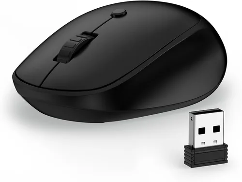 Ratón inalámbrico, 2.4 G silencioso para computadora con receptor USB, 800/1200/1600 DPI, 4 botones, portátil óptico inalámbrico USB para