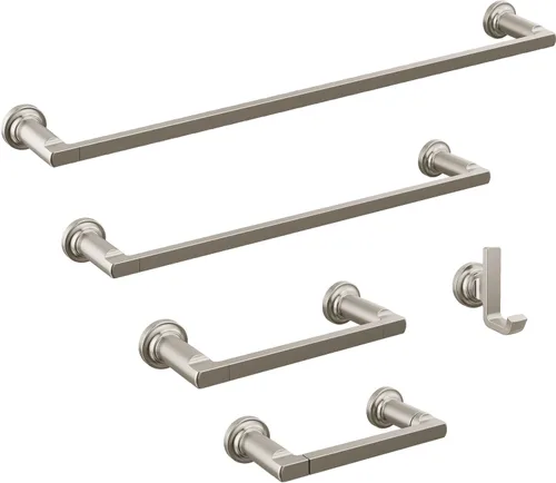Vista 2 de DELTA FAUCET 78935-SS Tetra - Gancho doble para toallas de baño, accesorios de acero inoxidable