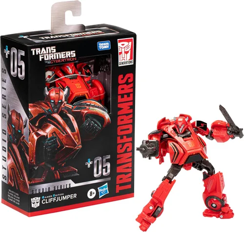 Vista 2 de Transformers Toys Studio Series Deluxe Transformers: War for Cybertron 05 Gamer Edition Cliffjumper juguete, 4.5 pulgadas, figura de acción