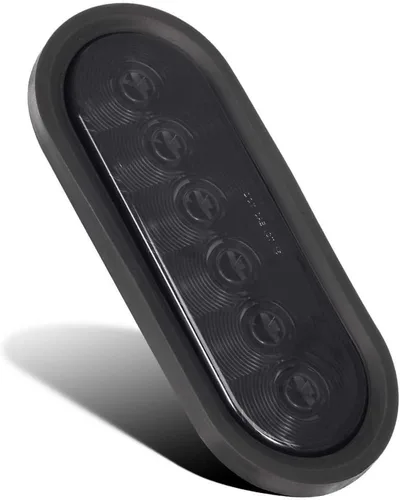 Vista 7 de Partsam Luces traseras LED ovaladas de 6 pulgadas rojas para remolque, con ojales sellados, ahumados, para freno, para remolques, camiones