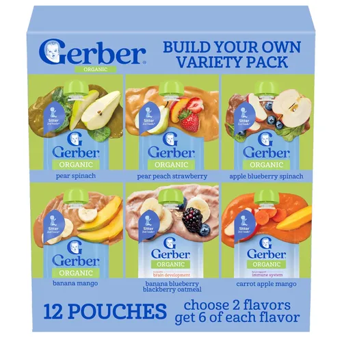 Vista 13 de Gerber Bolsas de comida orgánica para bebés, 2nd Foods for Sitter, WonderFoods, Pear Mango Aguacate, 3.5 onzas (paquete de 12)