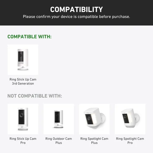 Vista 7 de Holicfun Cubierta De Sombra De Sol Y Lluvia Para R-ing Outdoor Cam (Stick Up Cam) - Blanco