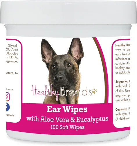 Vista 8 de Healthy Breeds Shih Tzu Toallitas de limpieza de oídos con aloe y eucalipto para perros, 100