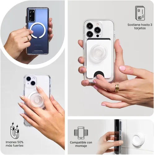 Vista 7 de PopSockets Soporte para teléfono MagSafe con patas, soporte magnético, parte superior intercambiable, agarre seguro para fundas MagSafe de iPhone