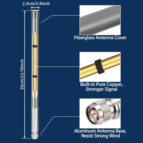 Vista 3 de Bingfu Antena Lora de helio HNT de 915 MHz 3dBi - Cable de baja pérdida ALSR240 de 10 pies - Compatible con Nebra Bobcat 300 Cal-Chip RAK V2