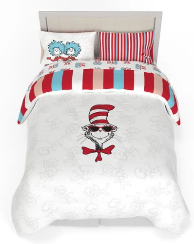 Vista 85 de Juego de ropa de cama clásico retro arcoíris de los Cariñositos, 7 piezas, edredón y sábanas supersuaves con funda de almohada, tamaño matrimonial