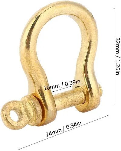 Vista 4 de GLOGLOW Grillete, 2Pcs 0.394 in Anclaje Grillete De Latón Puro Tipo U Llavero Llavero Gancho De Oro De La Hebilla De Conexión