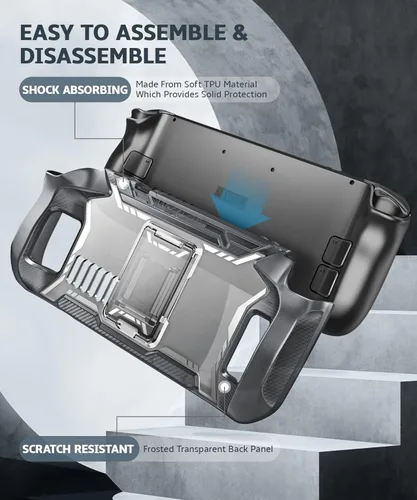 Vista 2 de Mumba Serie Blade Funda para cubierta de vapor, cubierta de vapor OLED con soporte, agarre de poliuretano termoplástico, accesorios de cubierta