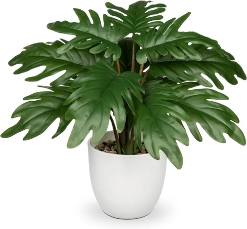 Vista 11 de Hollyone - Planta artificial de pájaro de paraíso en maceta, palma tropical falsa con hojas de plátano en maceta de 15" para decoración