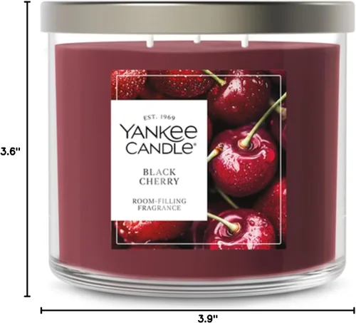Vista 7 de Yankee Candle Vela perfumada de cereza negra, tarro de vela de 3 mechas de 14.5 onzas con hasta 40 horas de tiempo de combustión, regalo