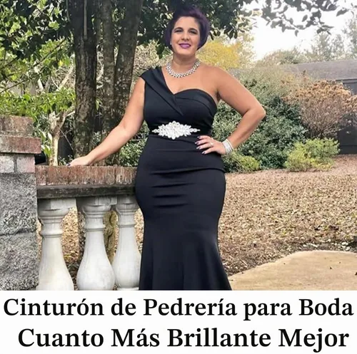 Vista 7 de Cinturón de Boda con Brillantes y Perlas de Cristal para Novia, con Adorno de Cuentas, para Vestidos de Mujer 004 Plata