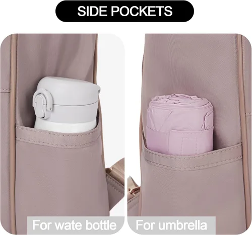 Vista 6 de CLUCI - Bolso de hombro tipo mochila de cuero para mujer, diseño grande y a la moda, para viajes