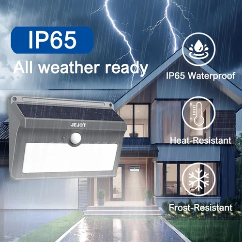 Vista 2 de Paquete de 6 luces solares con sensor de movimiento para exteriores, impermeables, 270° de ángulo amplio, 3 modos, luces solares de pared, luces