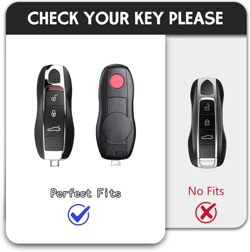 Vista 2 de Funda protectora para llavero inteligente compatible con Porsche Boxster Turbo Cayenne Panamera Macan Cayman 911, llave inteligente sin llave (negro)